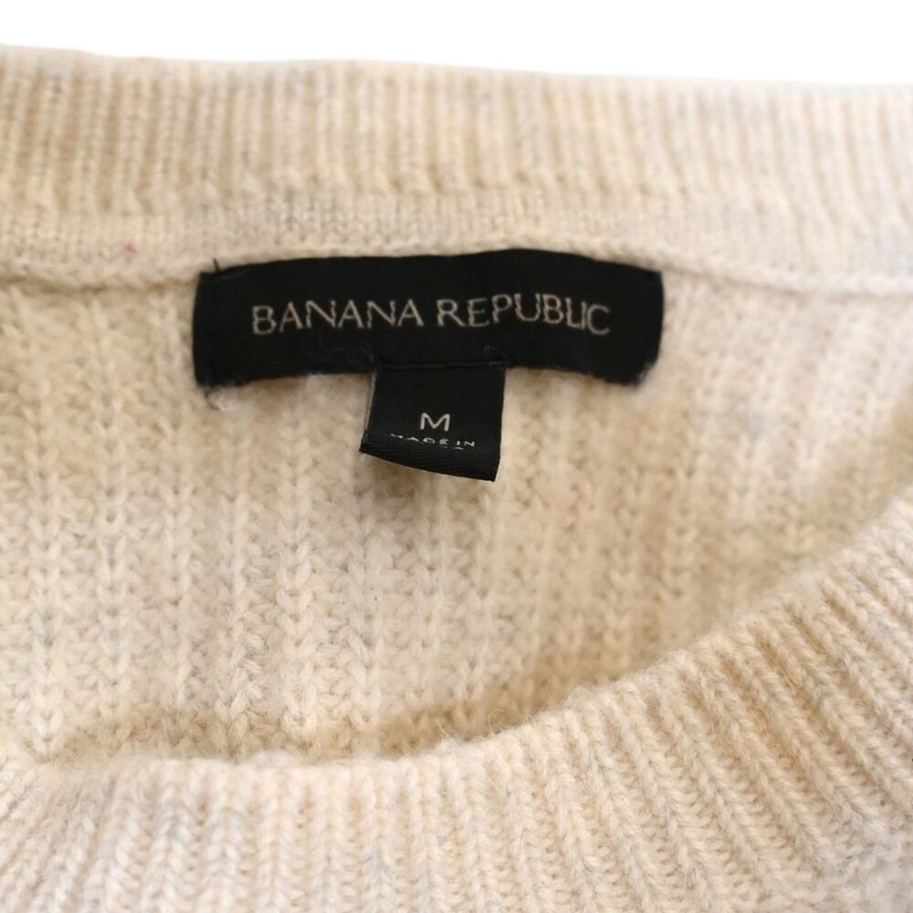 Banana Republic Womens M Pearl Silver Bead Merino Wool Alpaca Blend Sweater - Picture 7 of 8